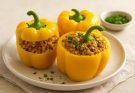 Sárga paprika (Capsicum annuum var. lutea) töltött receptek
