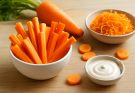 Sárgarépa (Daucus carota) rostban gazdag snackek és köretek